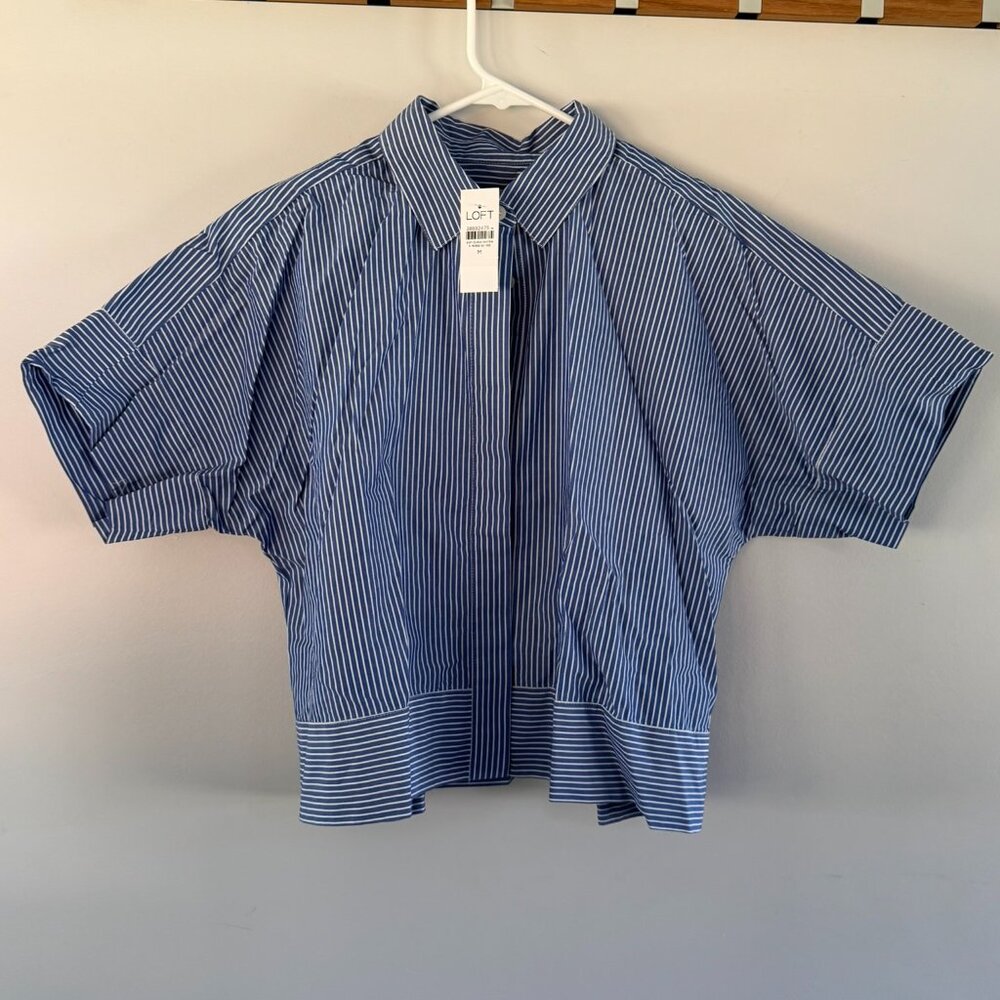 Brand New - The Loft Striped Modern Pocket Top - Medium Regular